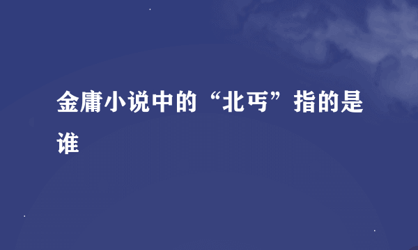 金庸小说中的“北丐”指的是谁