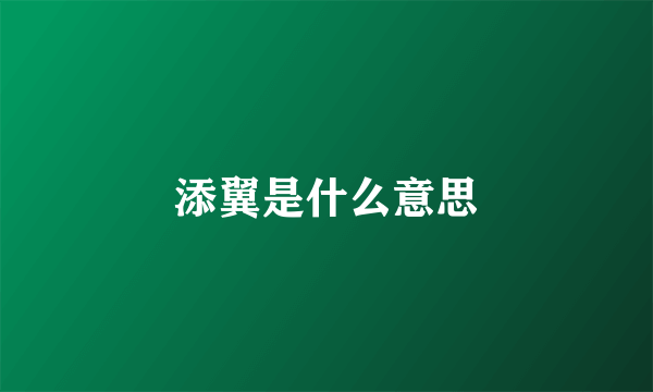 添翼是什么意思