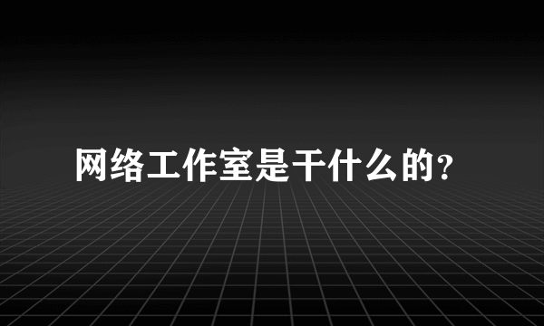 网络工作室是干什么的？