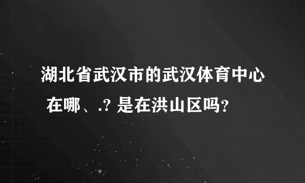 湖北省武汉市的武汉体育中心 在哪、.? 是在洪山区吗？