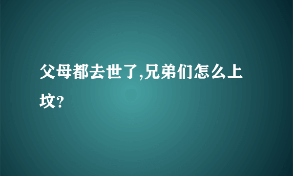 父母都去世了,兄弟们怎么上坟？