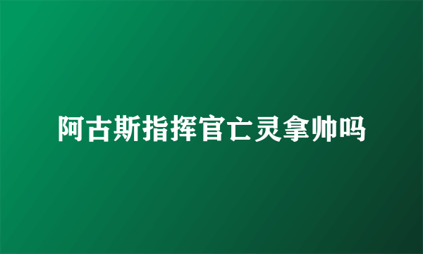 阿古斯指挥官亡灵拿帅吗