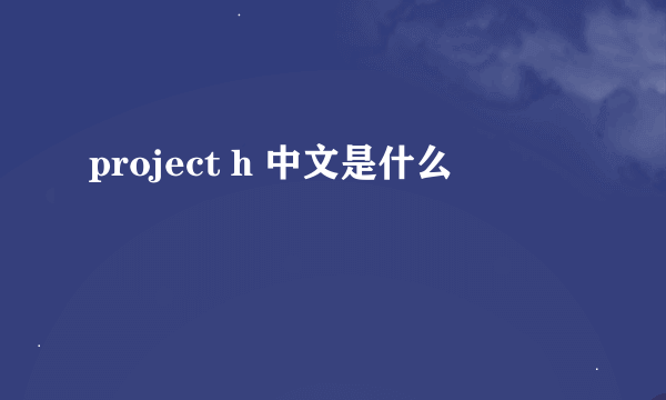 project h 中文是什么