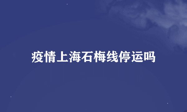 疫情上海石梅线停运吗