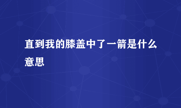 直到我的膝盖中了一箭是什么意思