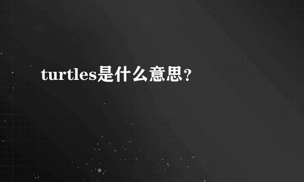 turtles是什么意思？