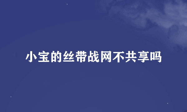 小宝的丝带战网不共享吗