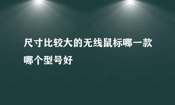 尺寸比较大的无线鼠标哪一款哪个型号好