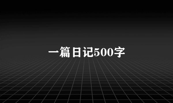 一篇日记500字