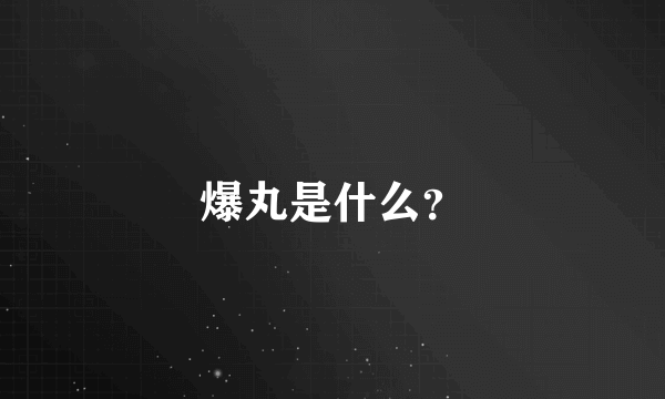 爆丸是什么？