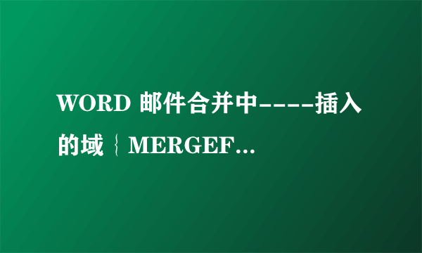 WORD 邮件合并中----插入的域｛MERGEFIELD 