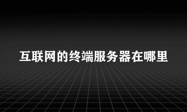 互联网的终端服务器在哪里