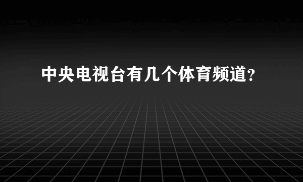 中央电视台有几个体育频道？