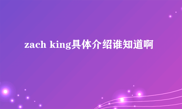 zach king具体介绍谁知道啊