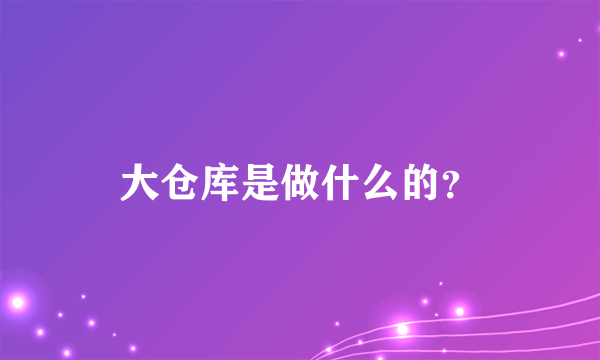 大仓库是做什么的？