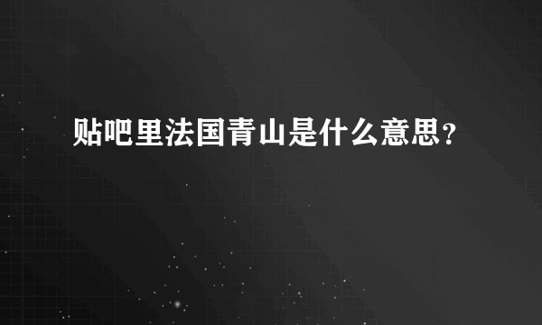 贴吧里法国青山是什么意思？