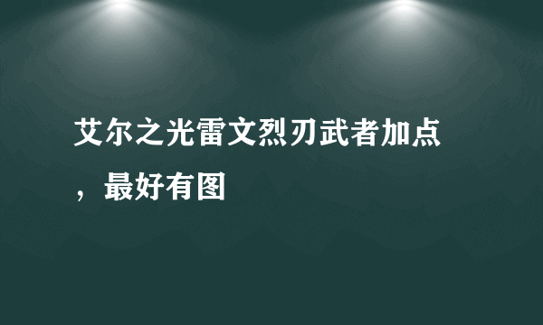 艾尔之光雷文烈刃武者加点 ，最好有图