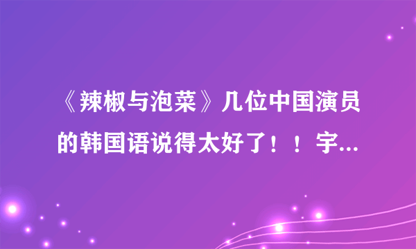 《辣椒与泡菜》几位中国演员的韩国语说得太好了！！宇赫的奶奶，宇赫的助理，宇赫的妈妈。。。求人物简介