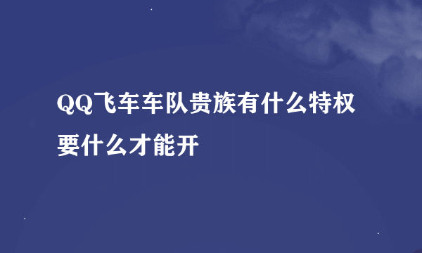 QQ飞车车队贵族有什么特权 要什么才能开