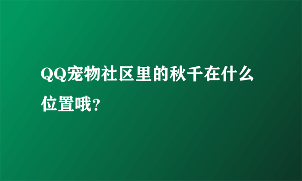 QQ宠物社区里的秋千在什么位置哦？