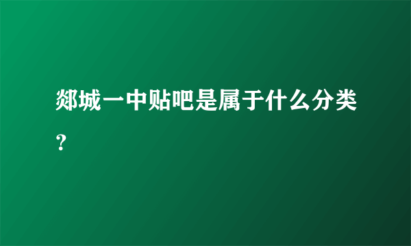 郯城一中贴吧是属于什么分类？