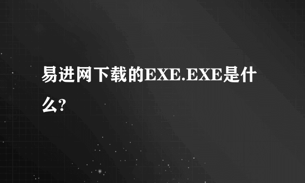 易进网下载的EXE.EXE是什么?