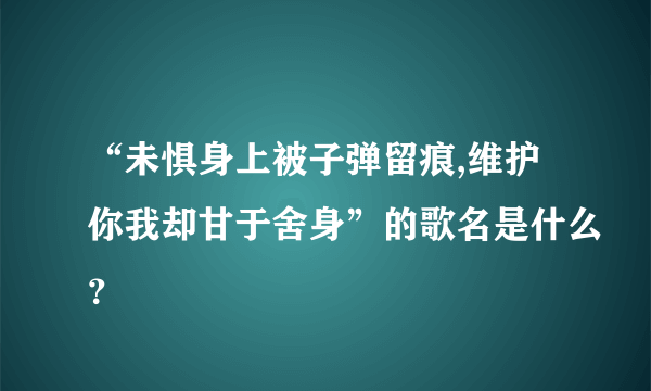 “未惧身上被子弹留痕,维护你我却甘于舍身”的歌名是什么？