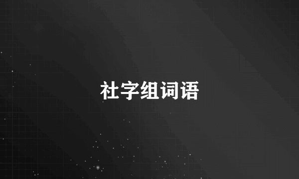 社字组词语