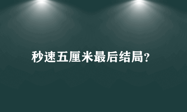 秒速五厘米最后结局？