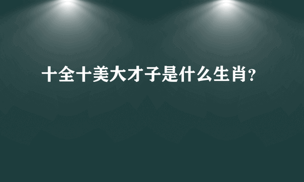 十全十美大才子是什么生肖？