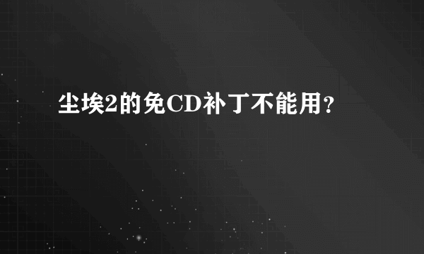 尘埃2的免CD补丁不能用？