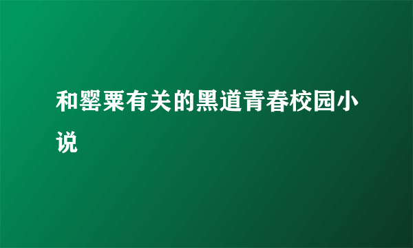 和罂粟有关的黑道青春校园小说