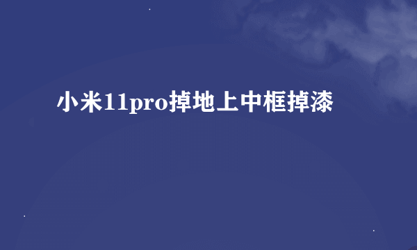 小米11pro掉地上中框掉漆