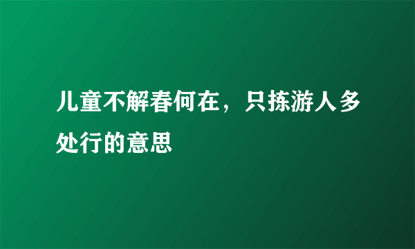 儿童不解春何在，只拣游人多处行的意思