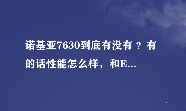 诺基亚7630到底有没有 ？有的话性能怎么样，和E71相比有什么优劣？ 哪个更适合女性用？