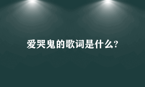 爱哭鬼的歌词是什么?