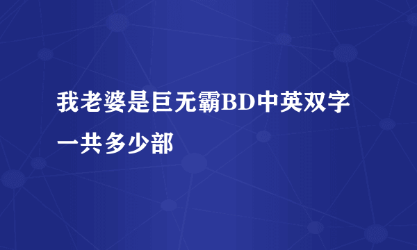 我老婆是巨无霸BD中英双字一共多少部