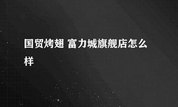 国贸烤翅 富力城旗舰店怎么样