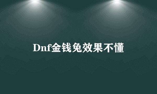 Dnf金钱兔效果不懂