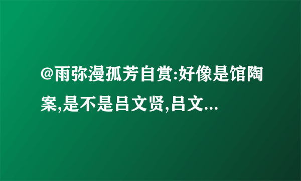 @雨弥漫孤芳自赏:好像是馆陶案,是不是吕文贤,吕文志那个案件?