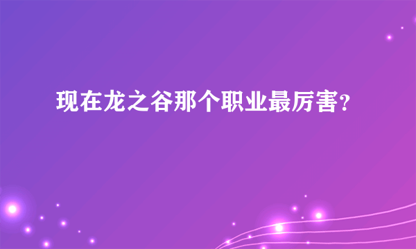 现在龙之谷那个职业最厉害？