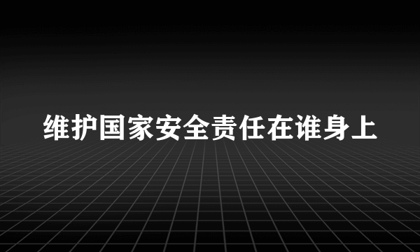 维护国家安全责任在谁身上