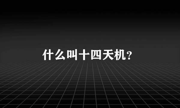 什么叫十四天机？