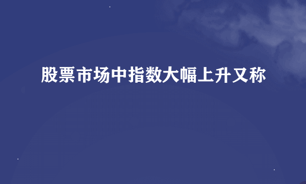 股票市场中指数大幅上升又称