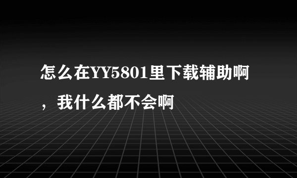 怎么在YY5801里下载辅助啊，我什么都不会啊