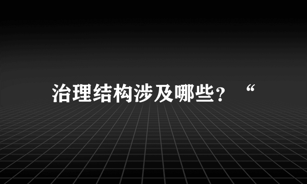 治理结构涉及哪些？“