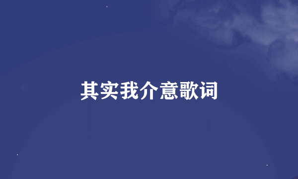 其实我介意歌词