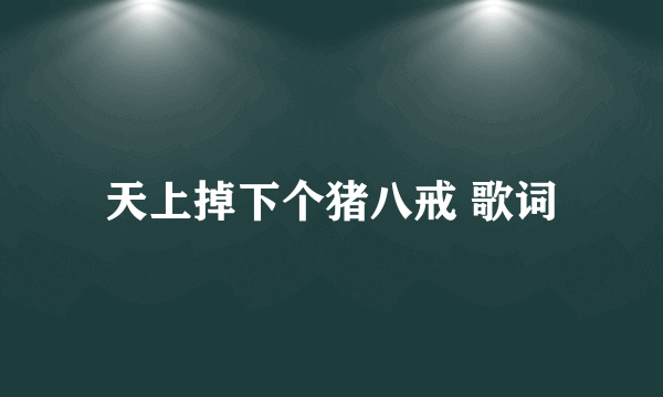 天上掉下个猪八戒 歌词