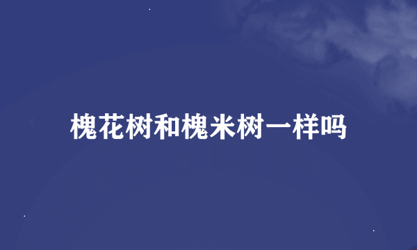 槐花树和槐米树一样吗