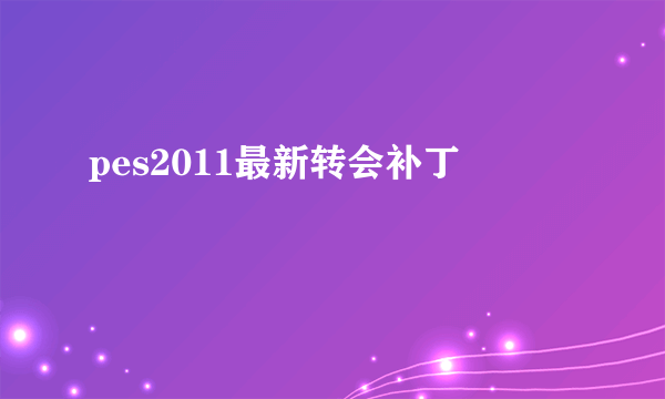 pes2011最新转会补丁